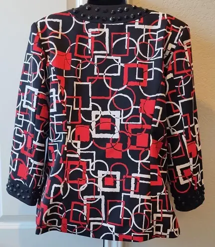 Vintage Birch Hill Multicolored Geometric Patterned Blazer Jacket Size Medium