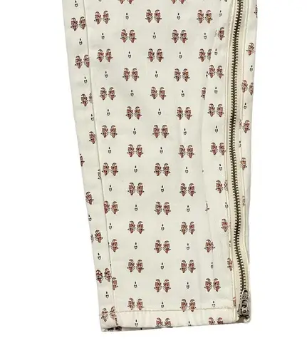 Pilcro and the Letterpress Anthropologie Skinny Ankle Jeans 27 White Flowers 29X27