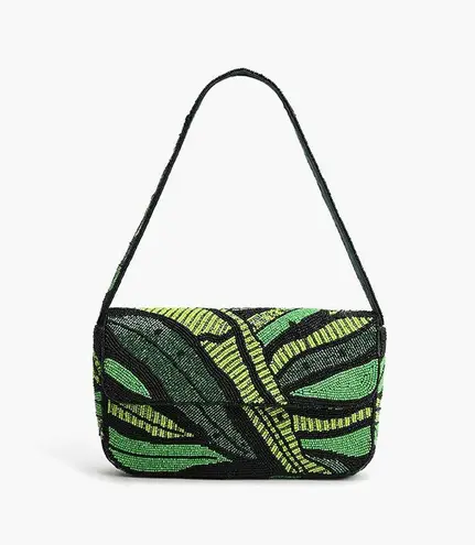 new with tags Staud D00p Green and black bead shoulder bag beaded sequin bag