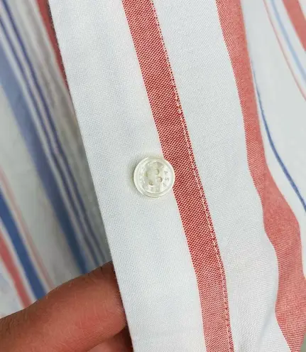 Vintage Escada Sport 1990s cotton lightweight casual smart blouse striped white