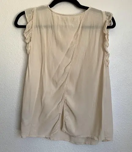 Ba&sh Fani Ruffle-trimmed Crepe Top in Cream