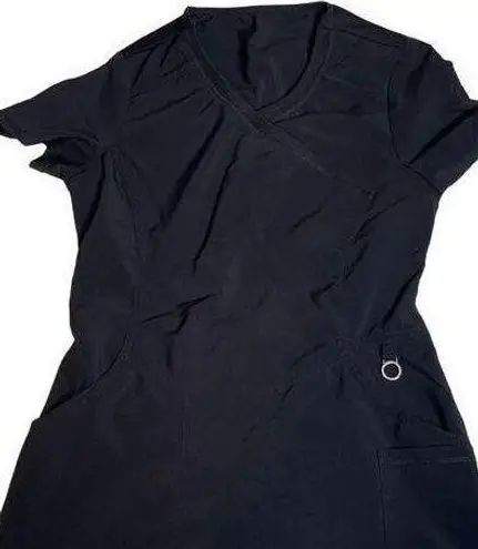 Cherokee  INFINITY Extra Extra Small Scrub Top Black Pockets RN CNA VET XXS