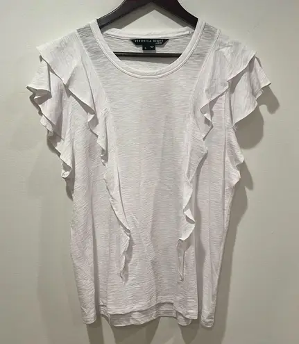 Veronica Beard NWOT Bea Short Sleeve Ruffle Tee - Size XL
