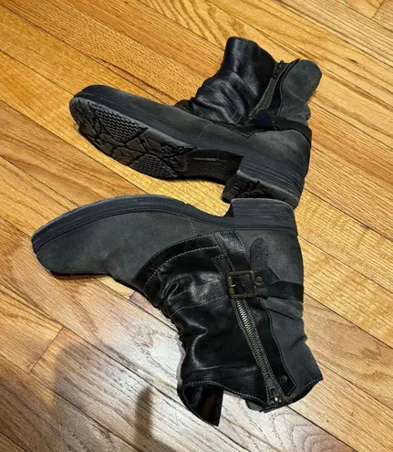 Remonte Rieker Erin 82 Waterproof Suede Rubber sole winter snow biker combat Black Size 9