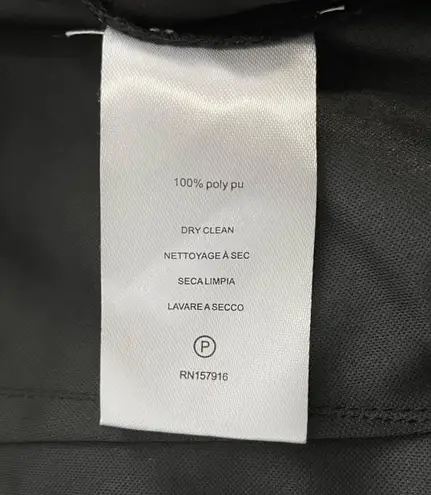 H by Halston New Halston Faux Leather High Rise Straight Leg Ankle Pants Black