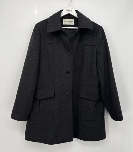 Chadwick's Dark Charcoal Grey Wool Button Front Coat Jacket Size 16