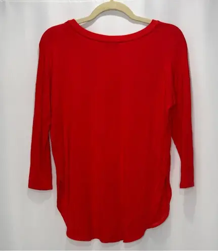 Babaton Aritzia Norris 3/4 Sleeve Shirt in Red