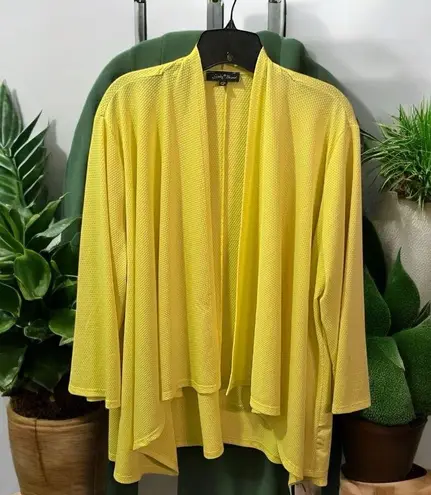 Slinky Brand Vibrant Yellow Drape Open Cardigan light weight Jacket