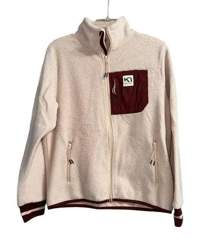 Kari Traa Pink and Burgundy Fleece Jacket, Large Red