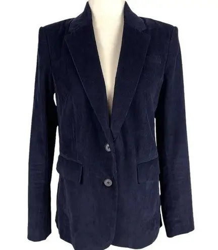 Babaton Aritzia Taylor Corduroy Royal Navy Single Breasted Front Blazer Size 6