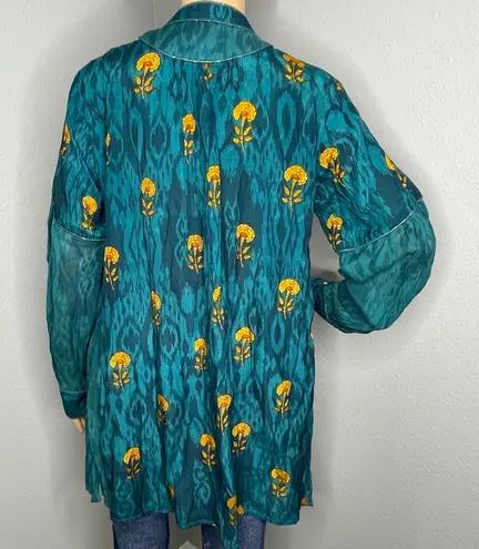 Ritu Kumar NWT Loose Fit Teal Green Floral Printed Kurti Size 36 (US Medium)