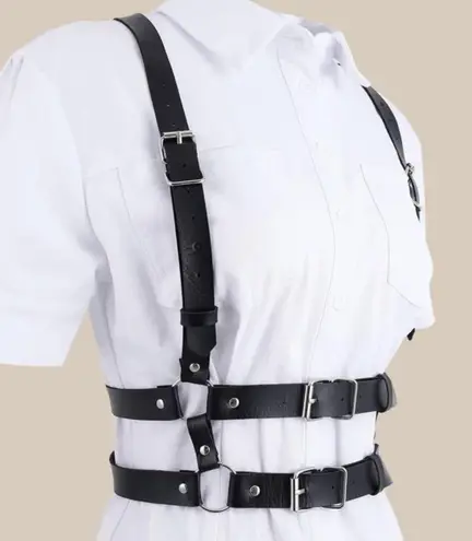 Harness Black Underbust Suspender Double Belt New