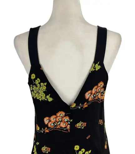 ALC Frank ALC Womens Size 4 Serena Floral Print 100% Silk Mini Dress Sleeveless V-Neck