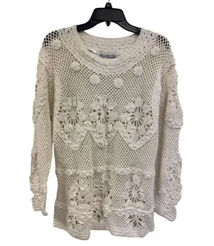 Vintage Body Action Pullover Sweater Crochet Knit XL