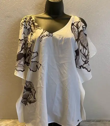 Guess  Off White with Floral Pattern Blouse