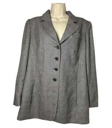Akris Gray Plaid Women's Jacket (12) 100% Cashmere