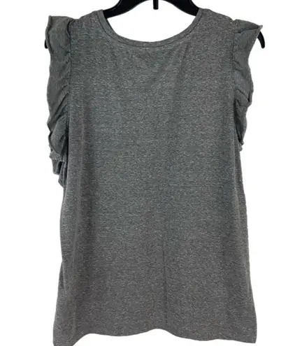 Mic and Jax Gray Desert Scene Cactus Flutter Sleeve Top Size Large