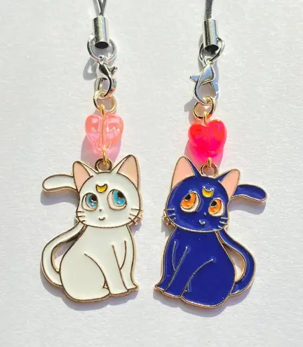 Handmade Kawaii retro y2k cat Artemis & Luna phone strap/accessory/keychain/bag charm/car display💖