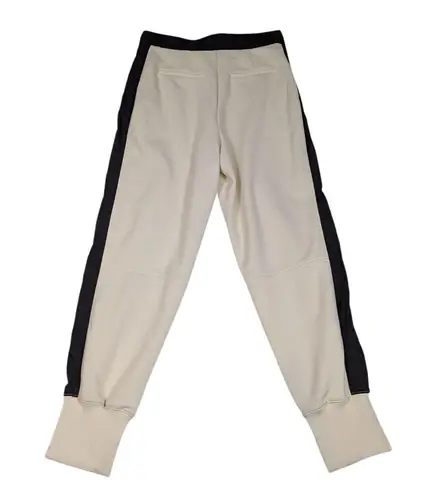 Sweaty Betty Side Stripe Satin Trim Joggers Pants Beige and Black Size 6