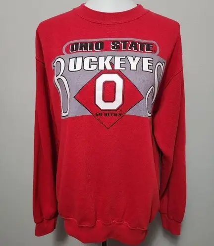 Vintage 90s red Ohio State Buckeys fleece crewneck sweatshirt size medium