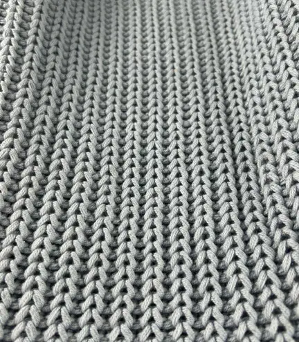 Haven Chunky Knit Ribbed Cowl Neck Sweater Light Blue NWT