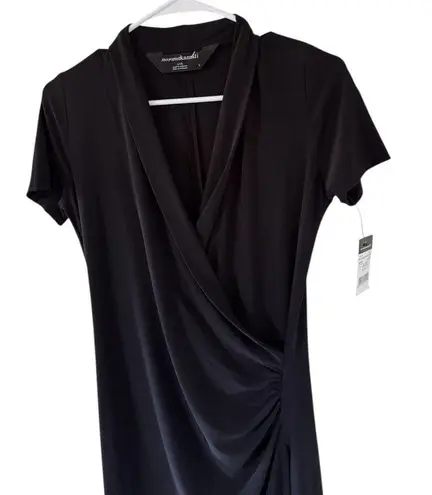 Norma Kamali NEW Black Short Sleeve Side Draped Dress
