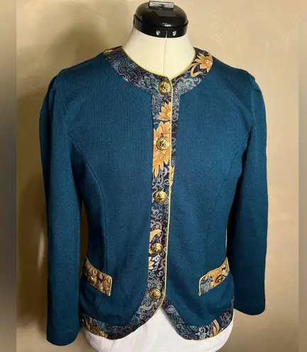 Jeffrey & Dara Petite by Linda Hutley Women’s VTG 3/4 Sleeve sweater,USA|Size:10 Blue
