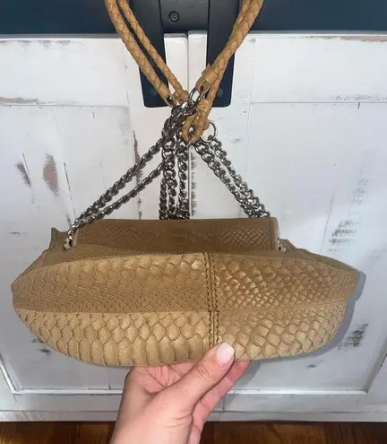 Ramy Brook Camile Snake Embossed Suede Leather Crossbody 🤎