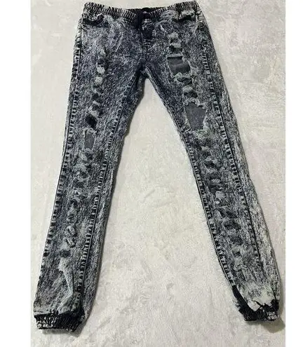 American Bazi Women denim Jean Joggers XL Distressed Pants 90s Y2K