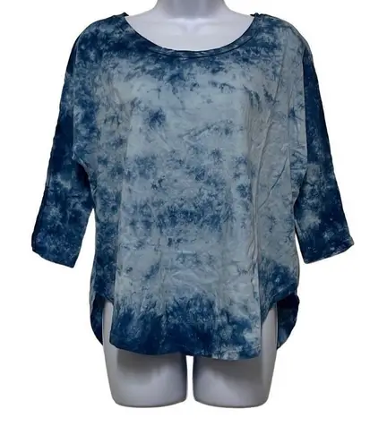 Groceries Apparel Willa Top Blue Tie Dye 100% Organic Cotton XS NWT Oversized