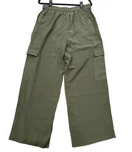 WAYF NWT Large Wide Leg High Rise Y2K Olive Green Cargo Pants