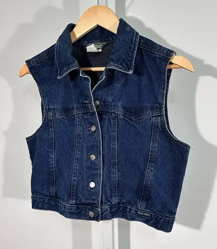 Vintage Rockies Denim Vest – Women’s Medium – Y2K Western / Rodeo / Country Core Blue