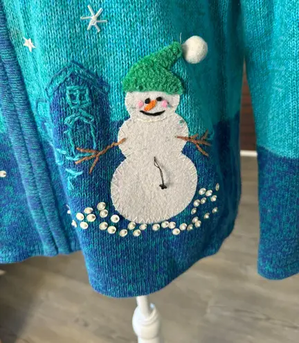 kim rogers Vintage Christmas Sweater With Snowman