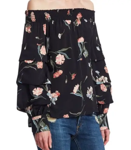 Scripted Off Shoulder Blouse - Image 1