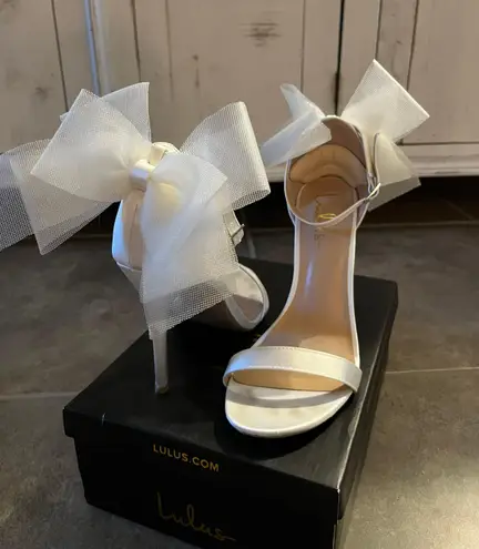 Lulus White Bow Heels