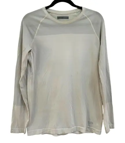 ICEBREAKER Wool Motion Seamless Long Sleeve Crewe Shirt Womens Long Sleeve Small Tan