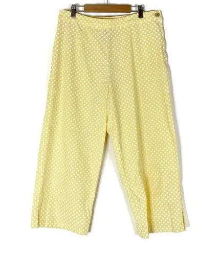 Cambridge  Dry Goods | Yellow Polka Dot Cotton Capri Pants 12