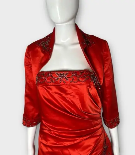 Vintage Isabella Princess Dress Bolero Jacket Women’s 8 Embroidery 2 Piece Set Red