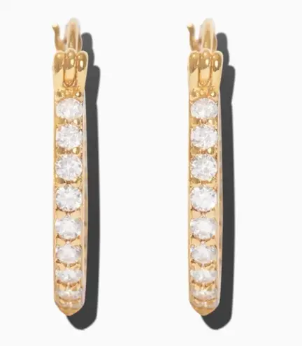 Crystal Haze NWT Mini Serena Hoops in Gold Sparkly Rhinestone Hoop