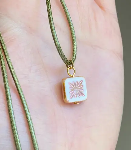 Handmade unique quality Czech glass bead fairy boho vintage retro style necklace🌿✨