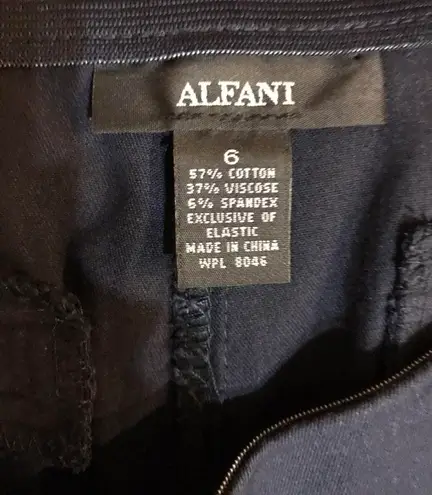 Alfani blue straight leg pants &side zipper size 6