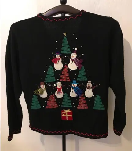 Rebecca Malone women’s beaded Christmas sweater size Large