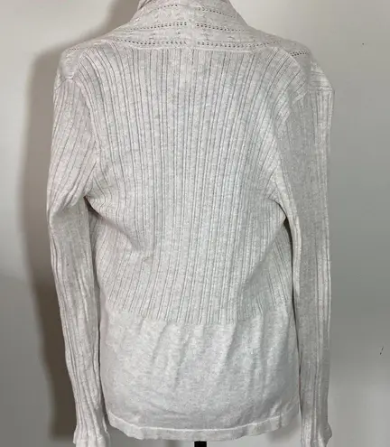 st. john's bay St. John’s Bay open front knit sweater top beige khaki tan medium