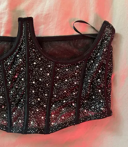 Forever 21 Rhinestone Underbust Corset Top