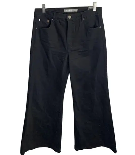 Tractr Black Premium Denim High Rise Wide Leg Button