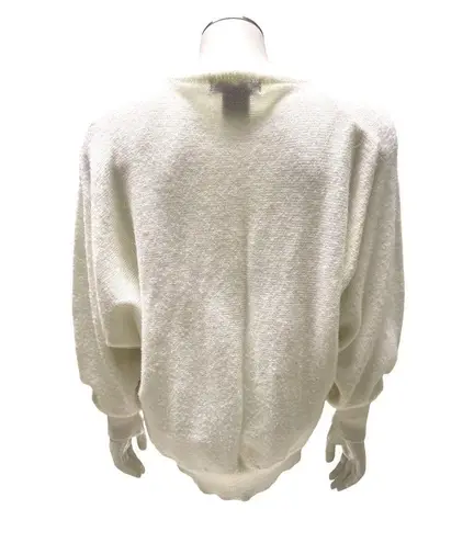 Counterparts Vintage Ivory Boho Sweater With Embroidered Floral Design Size S