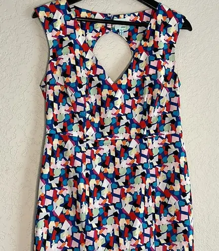Plenty By Tracy Reese Geometric Geo Cut Out Open Back Dress Retro Artsy