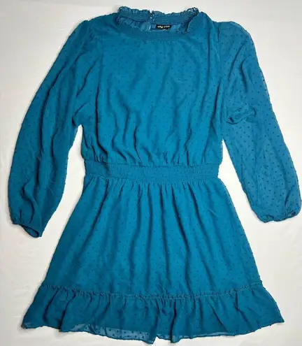 City Chic City‎ Chic Dobby Tiered Blue Mini Dress Womens size 16