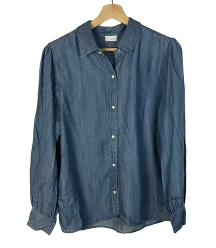 Ecru Boutique Chambray Blue Long Sleeve Button Down M