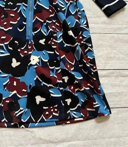 A pea in the pod Taylor step stripe floral burgundy blue size small dress